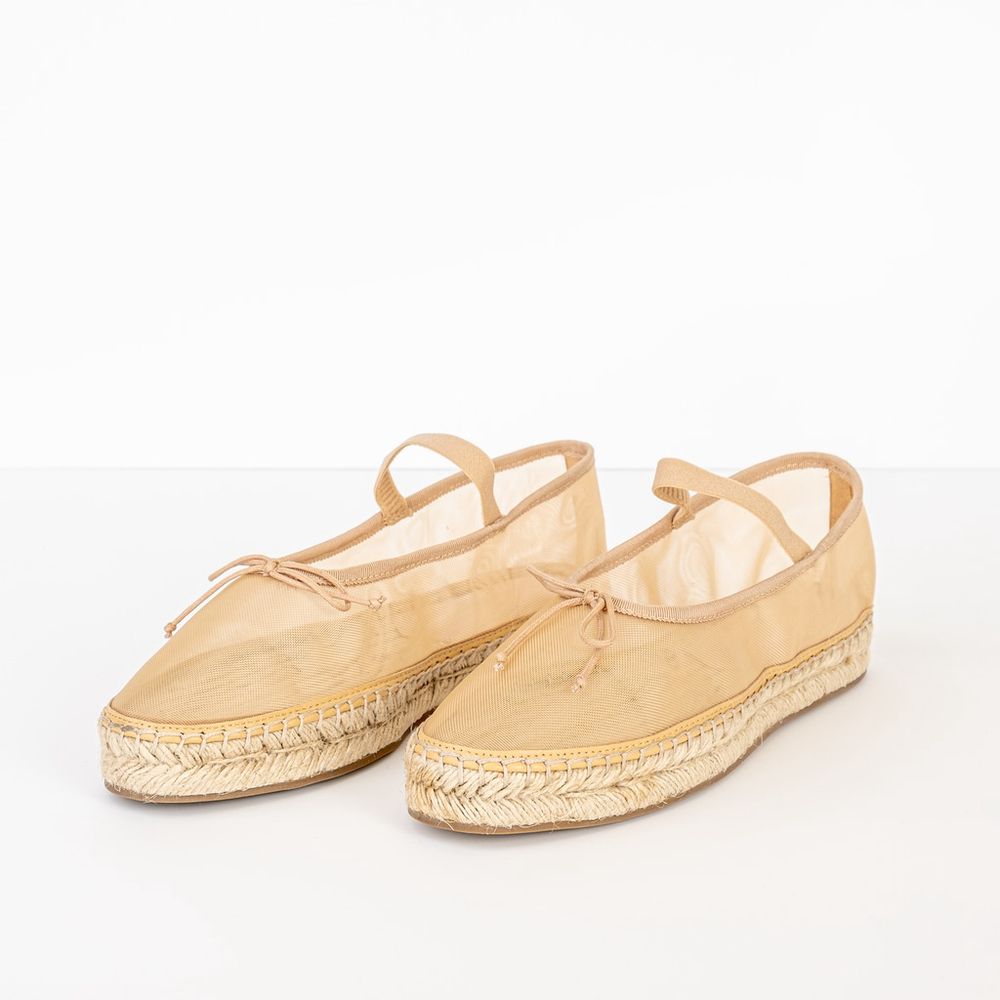 NIB Loeffler Randall Women's Kayla Ballet Flats Espadrilles Caramel Tan - 7.5 M - Picture 5 of 10